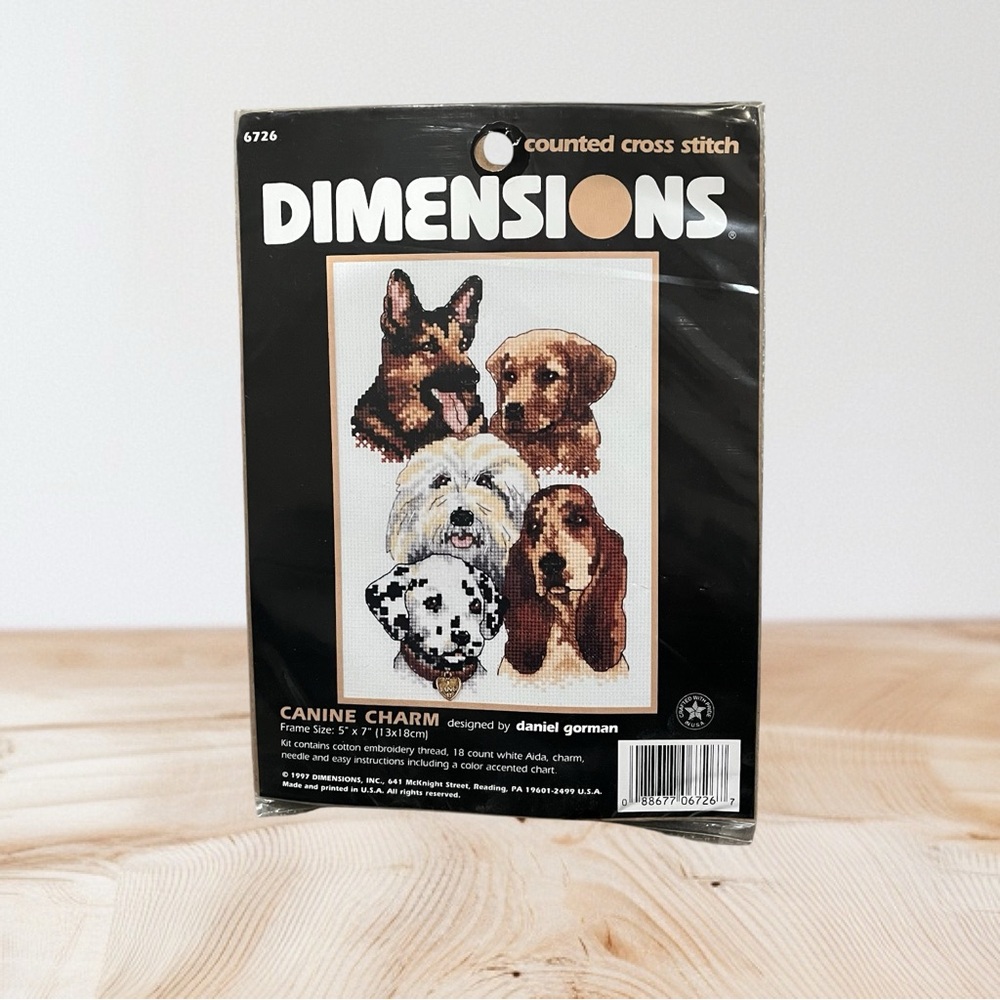 NWT Dimensions Canine Charm Counted Cross Stitch Kit